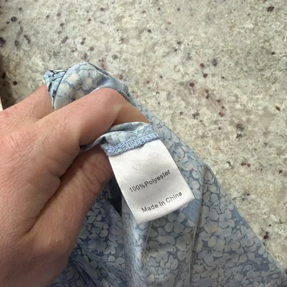 Tuckernuck Royal Shirt Dress Blue Hydrangea Lightweight Sleeveless Medium - Picture 7 of 9